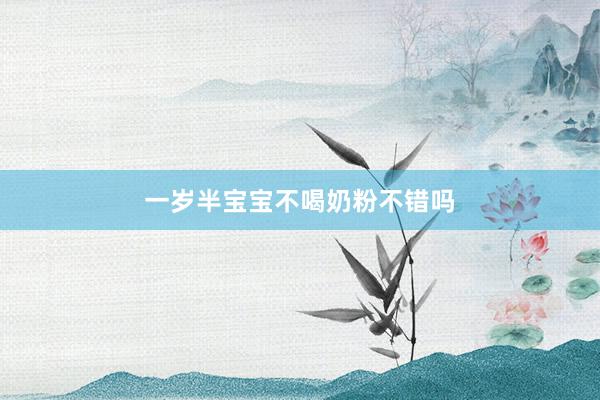 一岁半宝宝不喝奶粉不错吗